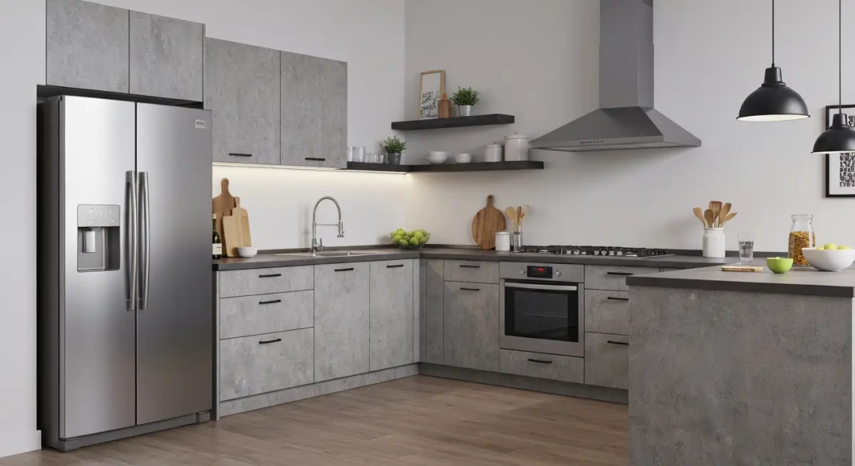 Covering cuisine effet beton cire